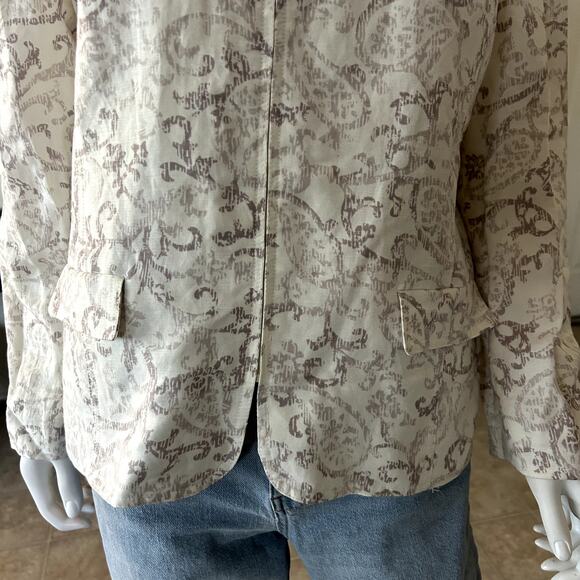 Alfred Dunner Womens Zip-up Jacket. Gray & White Print - Picture 6 of 13